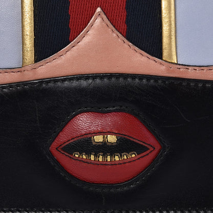 Gucci Calfskin Web Heart Medium GG Marmont Chain Handle Bag Black 8 of 26