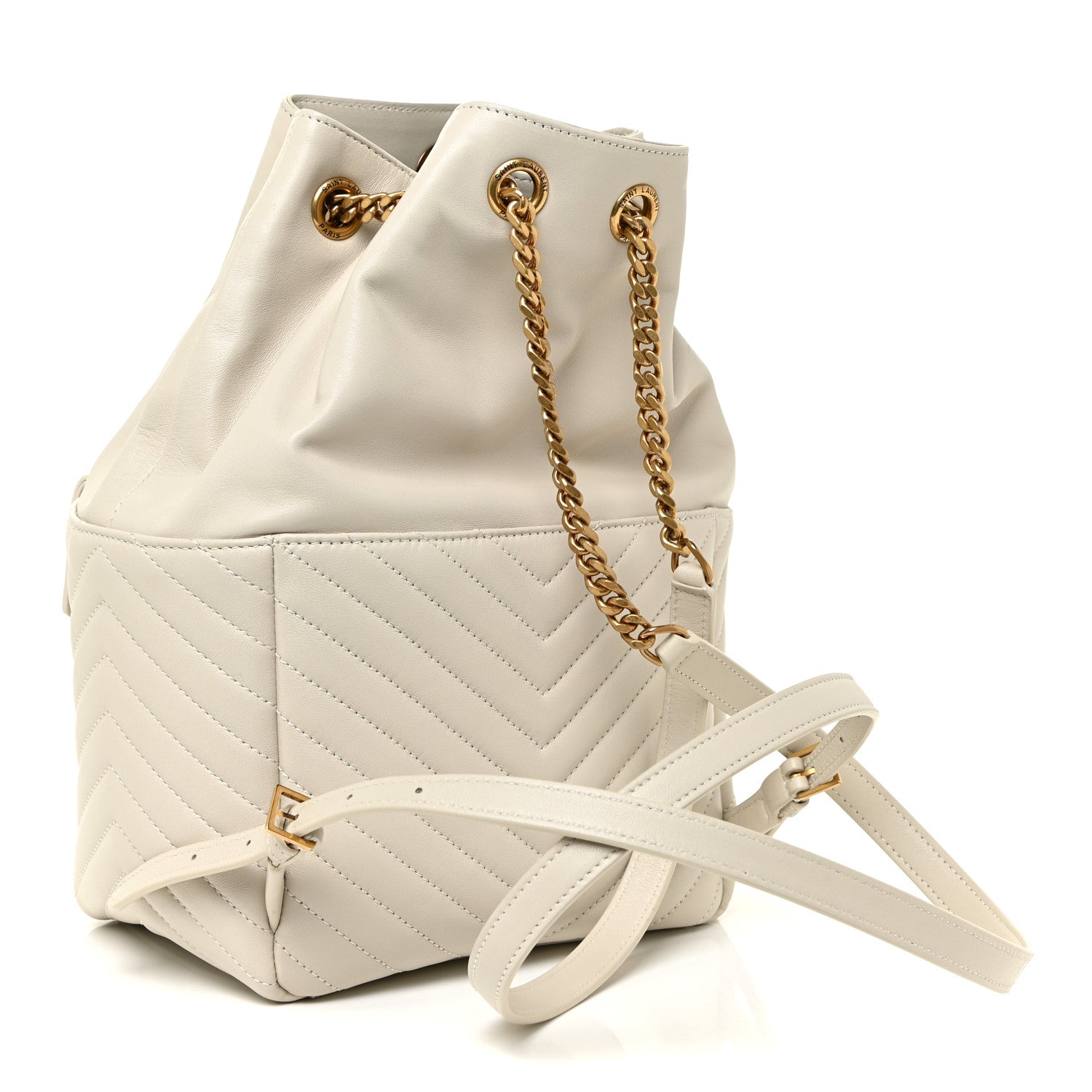 Saint Laurent Lambskin Matelasse Monogram Joe Backpack Cream 2 of 12