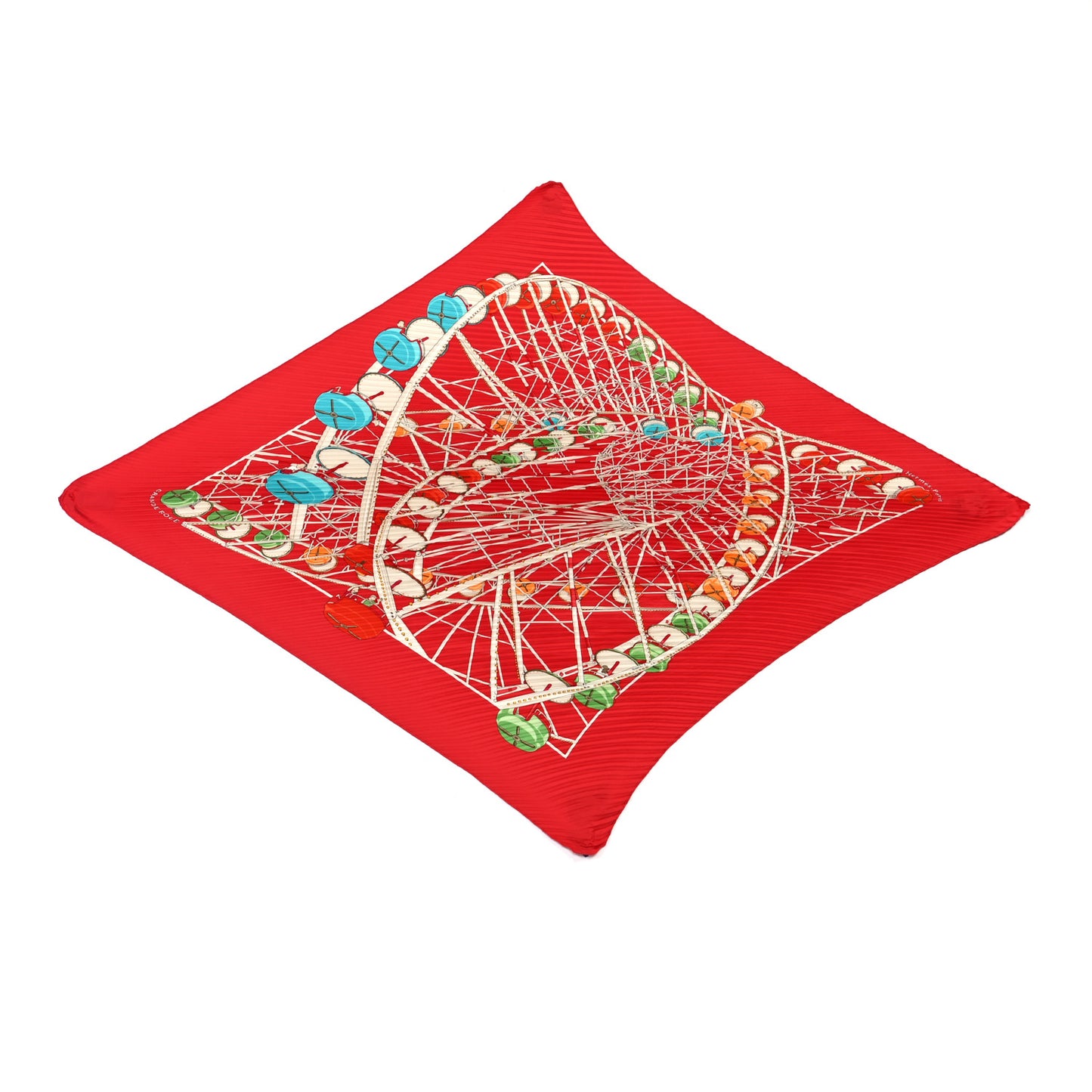 Silk Plisse Grande Roue Scarf 90