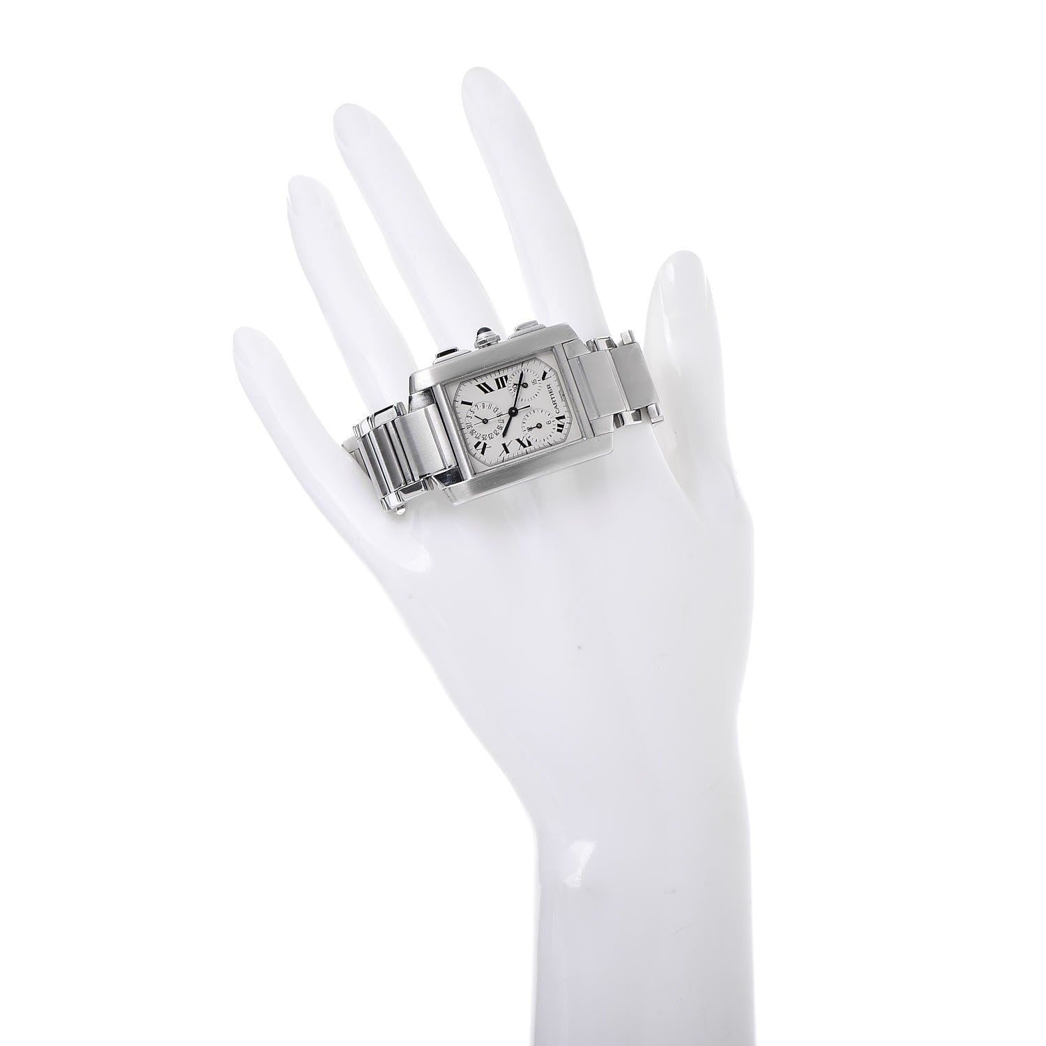 Cartier Stainless Steel 28mm Tank Francaise Chrono Reflex Quartz Watch 2 of 9