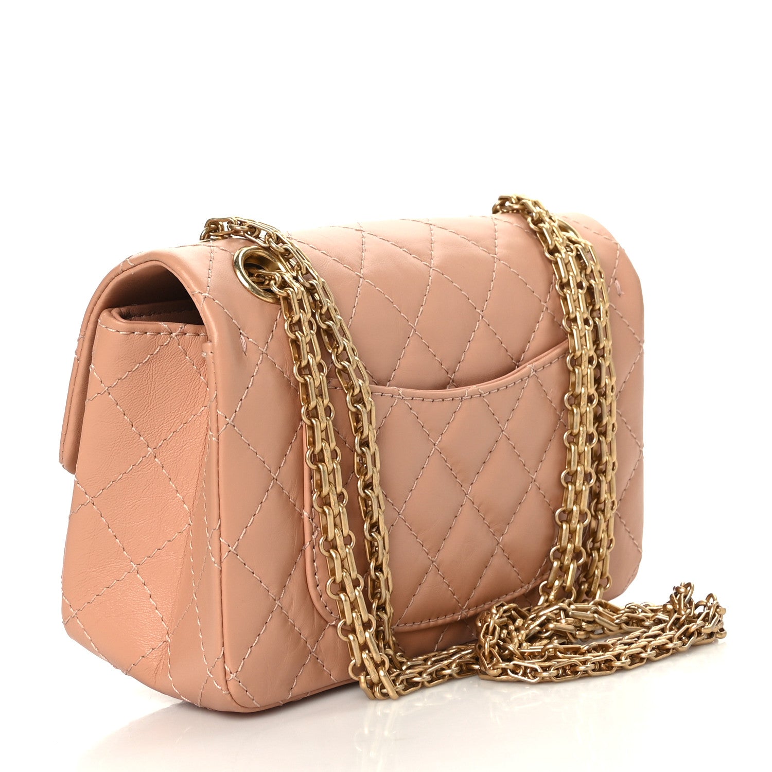 Chanel Aged Calfskin Quilted 2.55 Reissue Mini Flap Beige 3 of 9