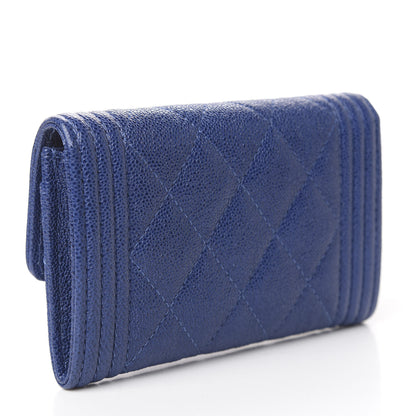 Chanel Caviar Quilted Boy Flap Card Holder Blue 3 of 9