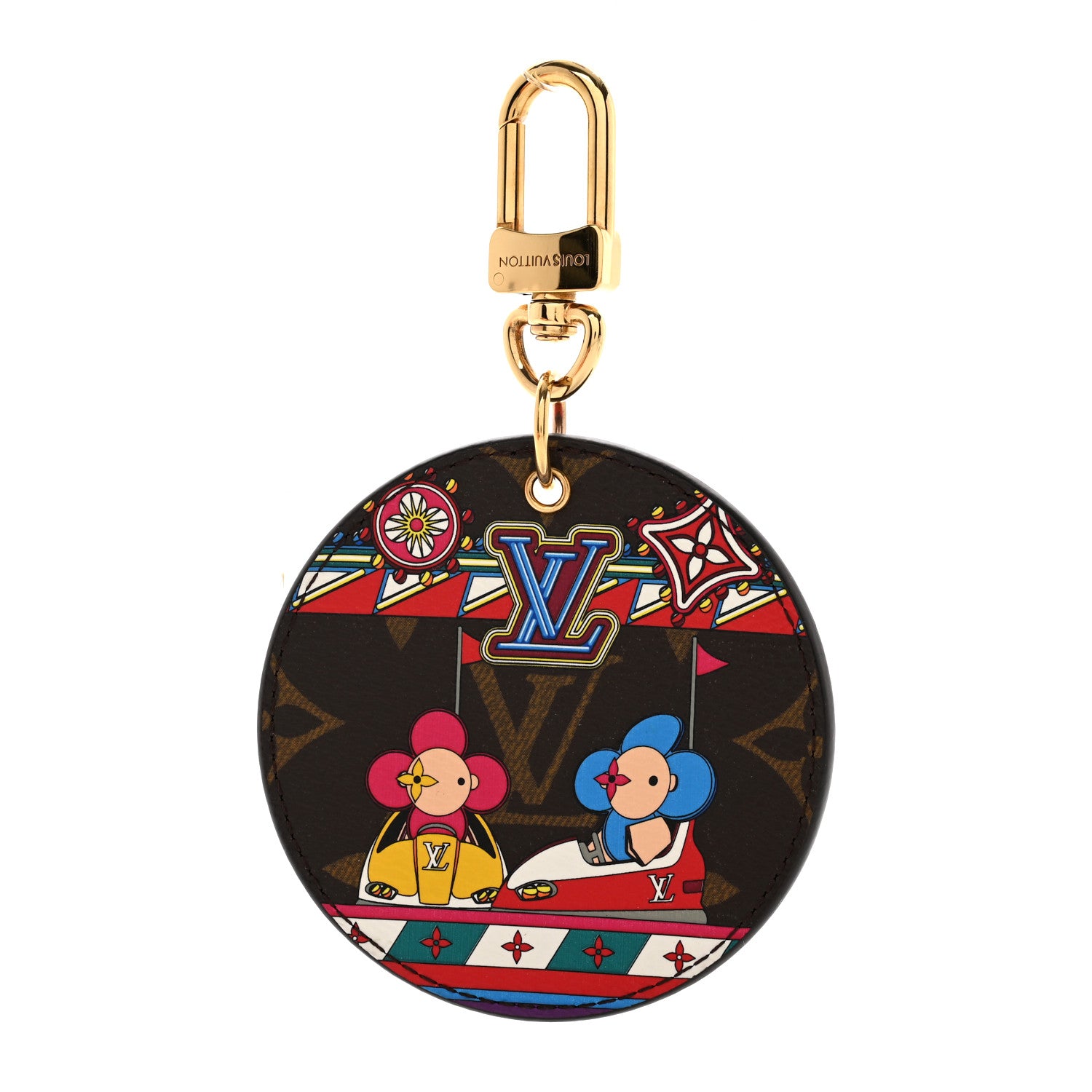 Louis Vuitton Monogram 2020 Christmas Animation Bumper Cars Bag Charm Key Ring Coquelicot 1 of 5