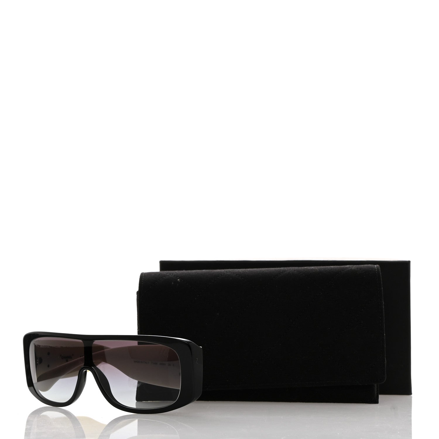 Chanel Acetate Shield Sunglasses 71466 White Black 8 of 8