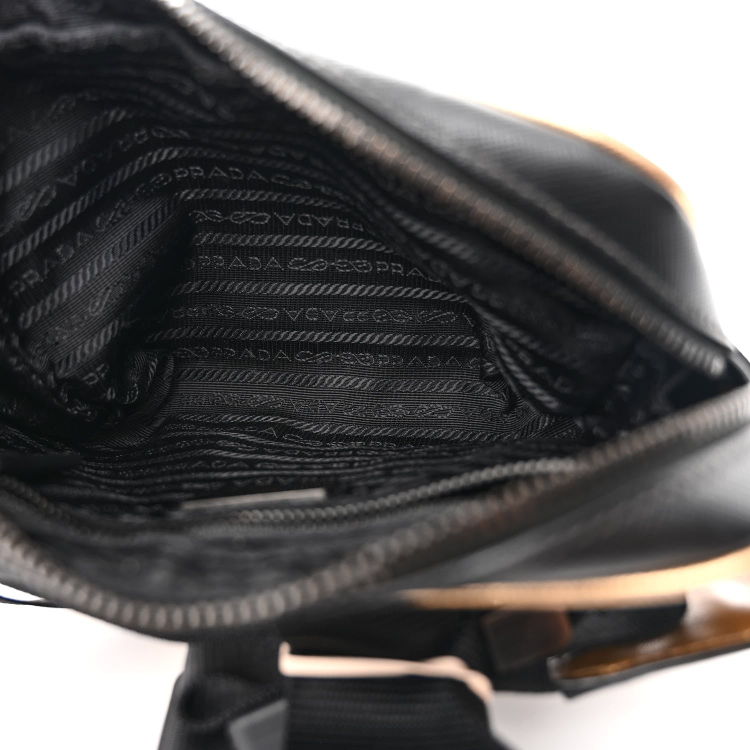 Prada Saffiano Travel Belt Bag Black Platino 5 of 12