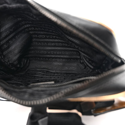 Prada Saffiano Travel Belt Bag Black Platino 5 of 12
