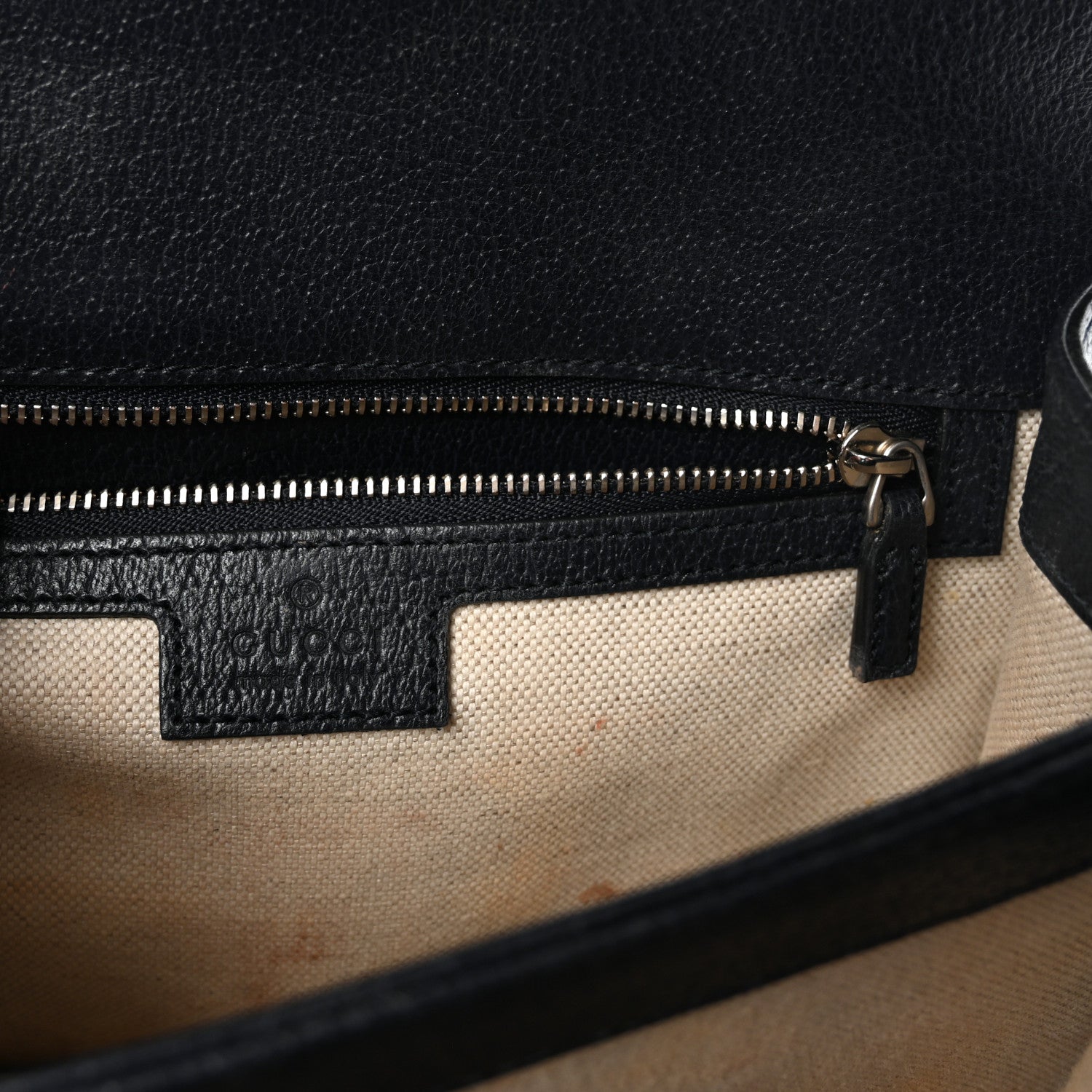Gucci GG Supreme Monogram Textured Dollar Calfskin Web Small Ophidia Padlock Top Handle Bag Beige Blue 6 of 10
