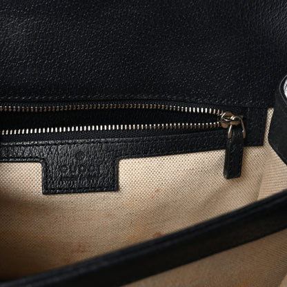 Gucci GG Supreme Monogram Textured Dollar Calfskin Web Small Ophidia Padlock Top Handle Bag Beige Blue 6 of 10