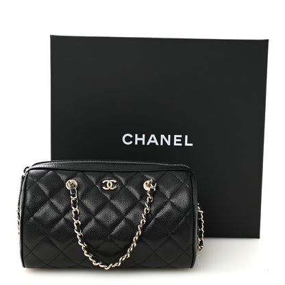 Chanel Caviar Quilted Barrel Clutch With Chain Black 11 of 11