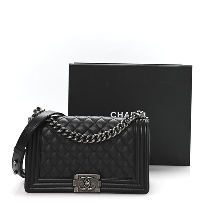 Chanel Caviar Quilted Medium Boy Flap Black 11 of 11