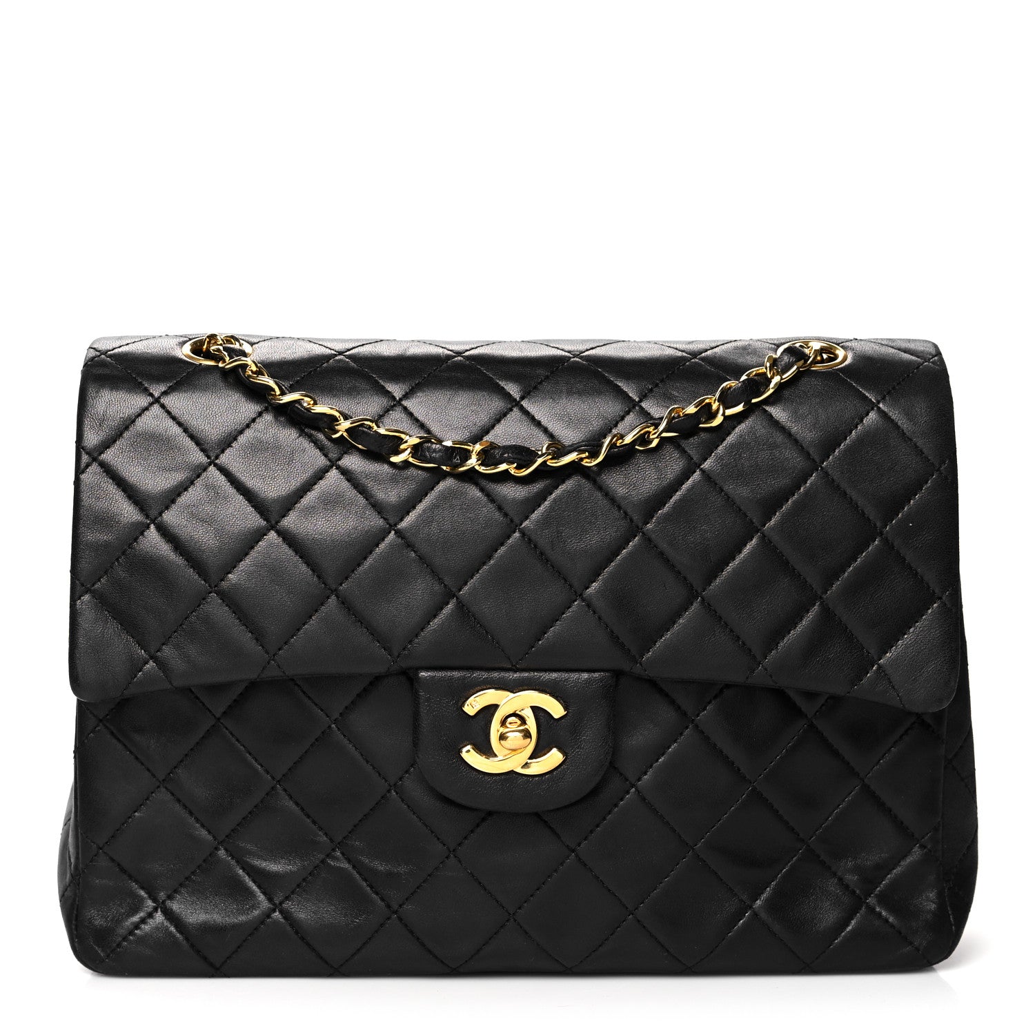 Chanel Lambskin Quilted Medium Double Flap Black 1 of 12