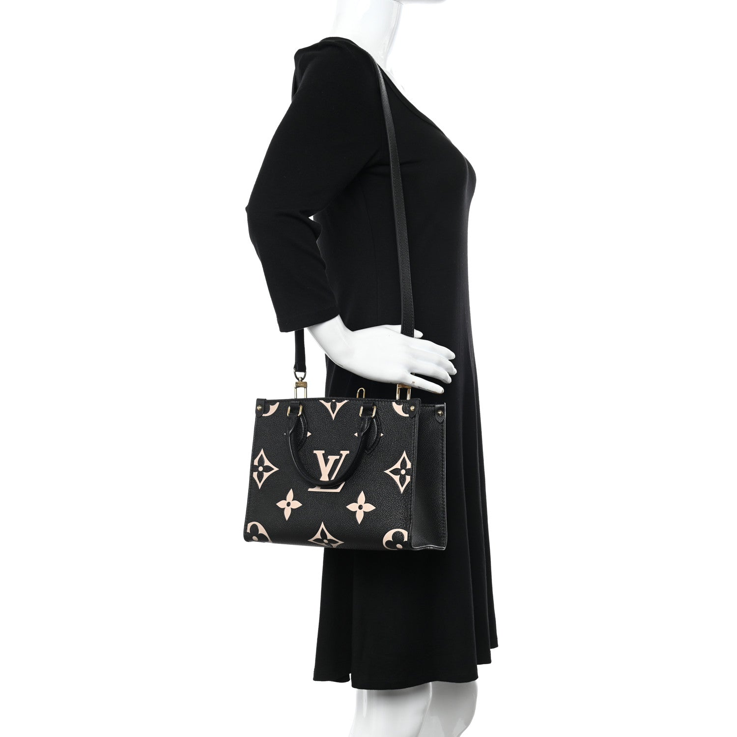 Louis Vuitton Empreinte Monogram Giant Onthego PM Black Beige 2 of 9