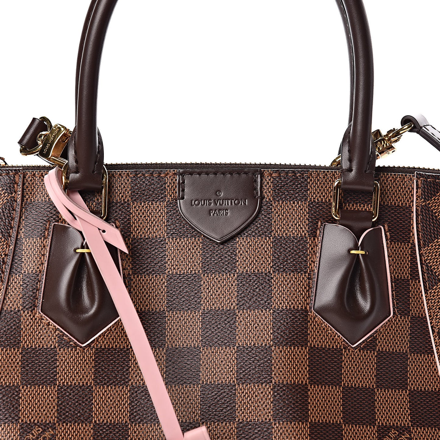 Damier Ebene Caissa Tote PM Rose Ballerine