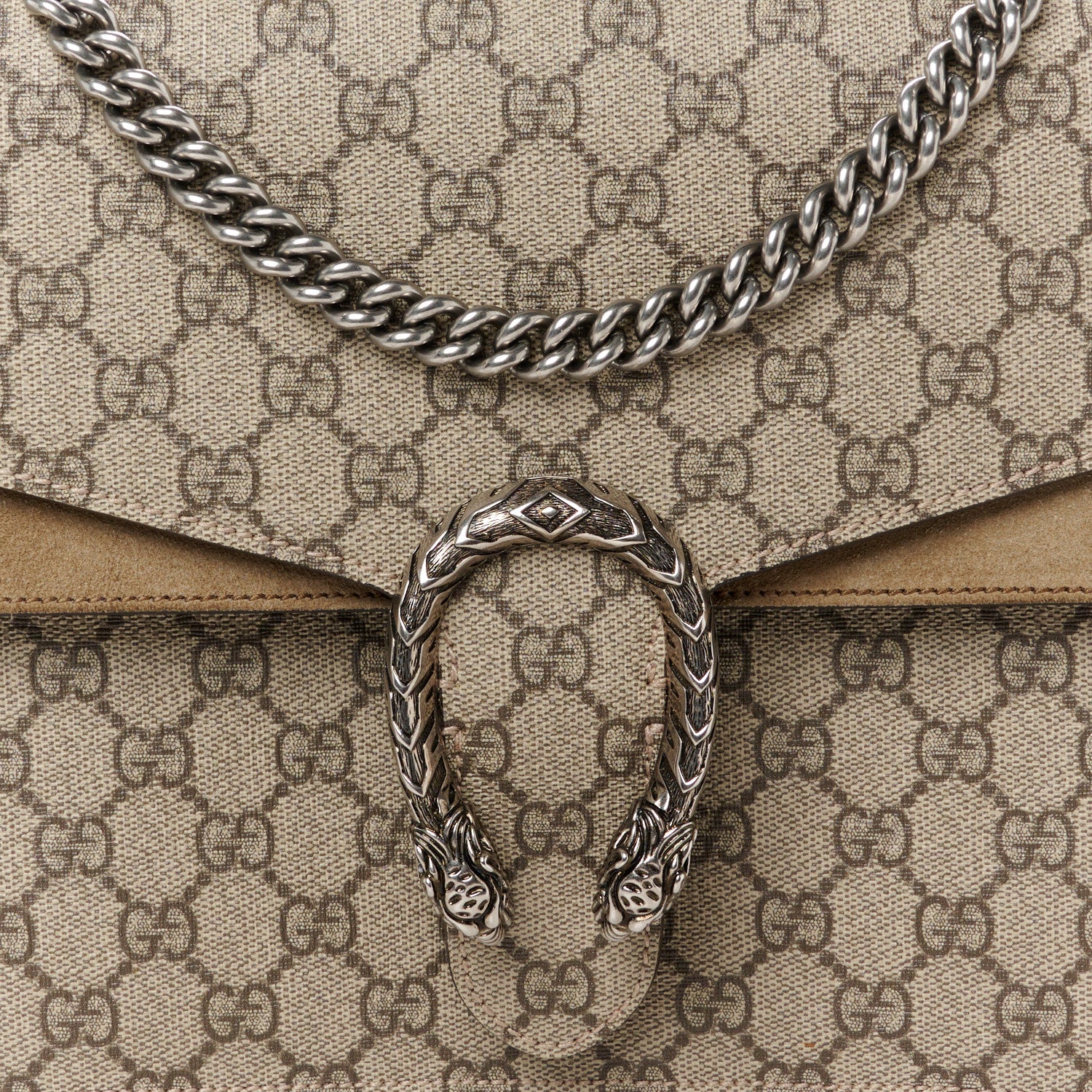 Gucci GG Supreme Monogram Medium Dionysus Shoulder Bag Taupe 8 of 12
