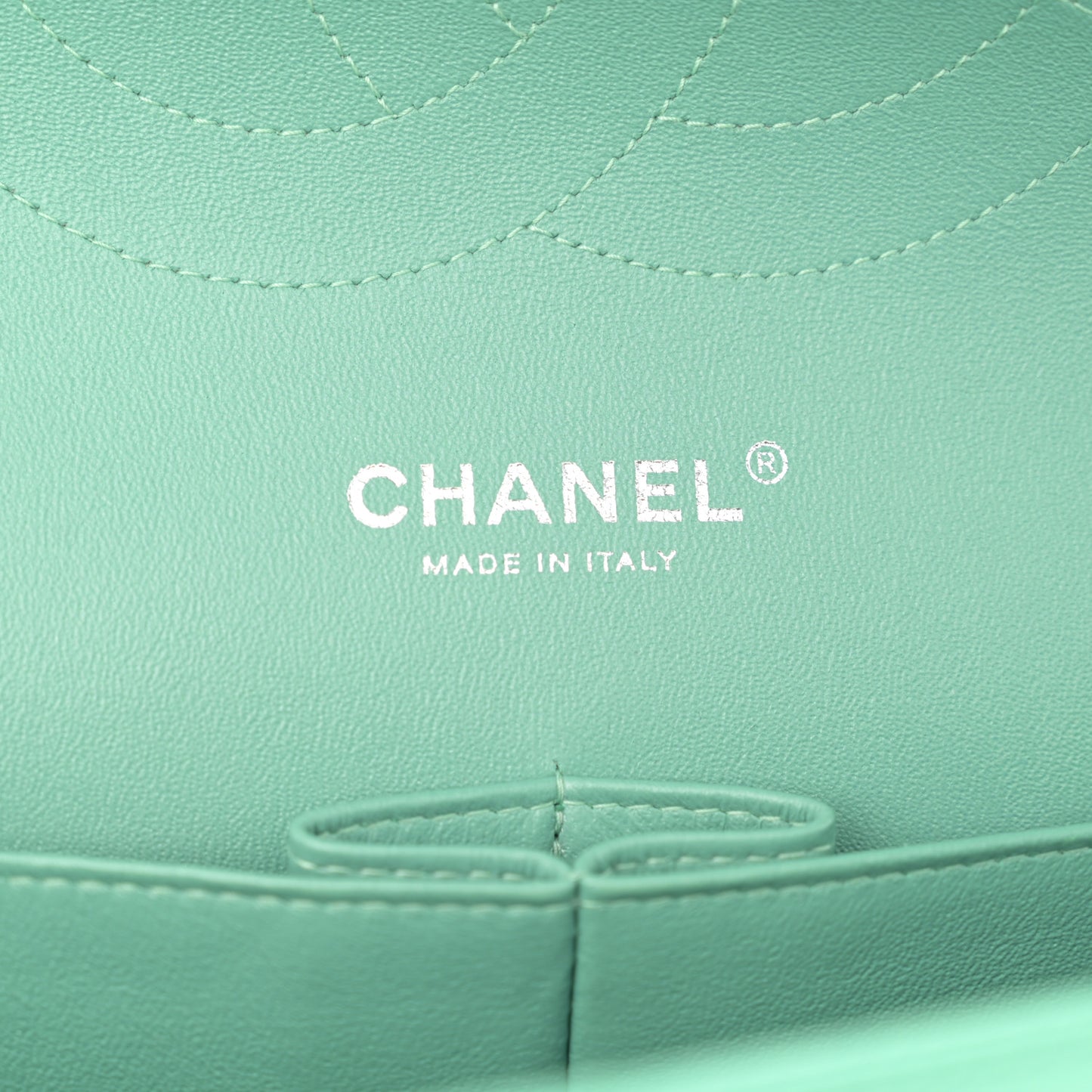 Patent Quilted Jumbo Double Flap Green