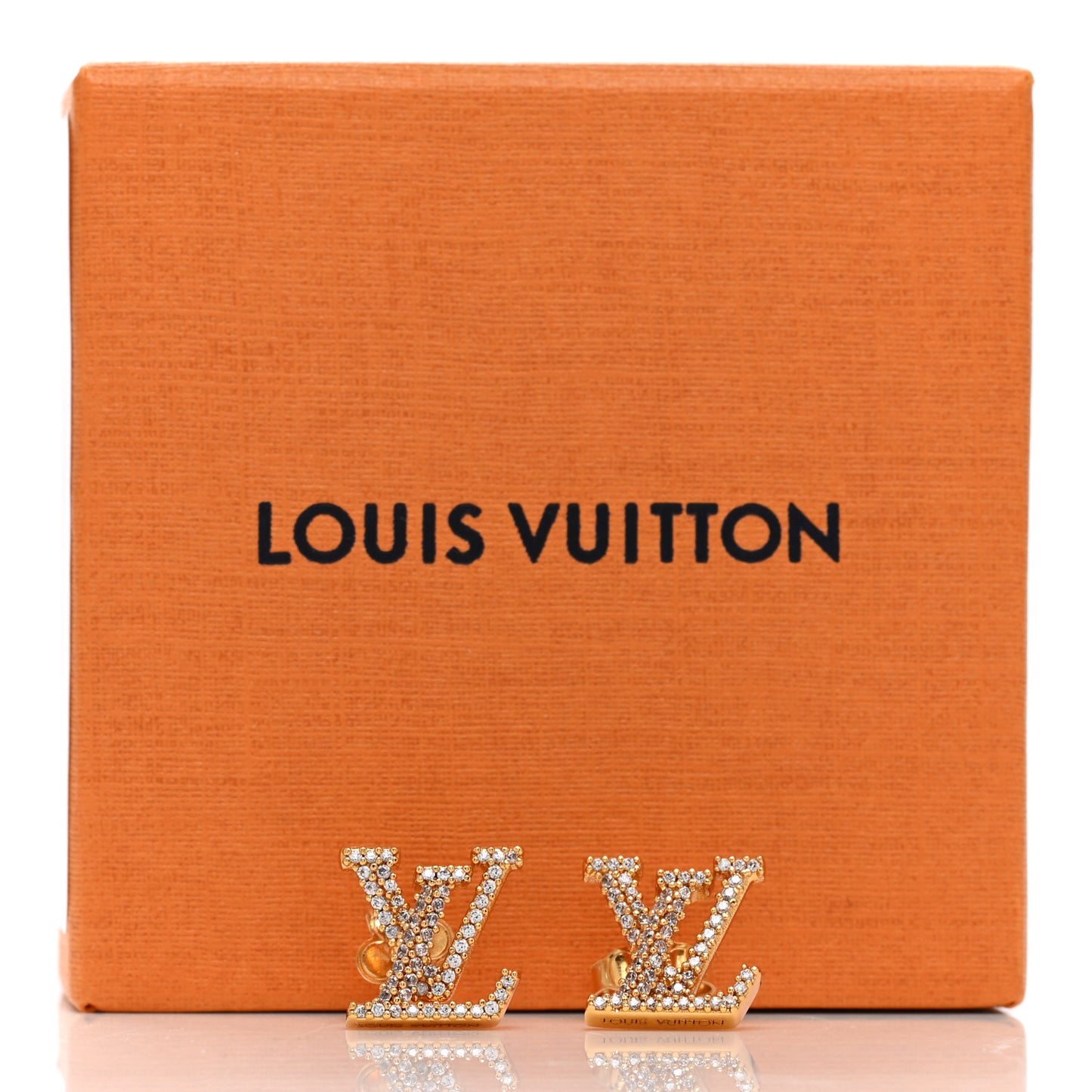 Metal Crystal LV Iconic Earrings Gold