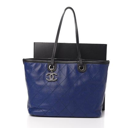 Chanel Grained Calfskin Shopping Fever Tote Blue 12 of 12