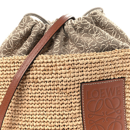 Loewe Calfskin Raffia Anagram Paulas Ibiza Pochette Bag Natural Tan 8 of 10