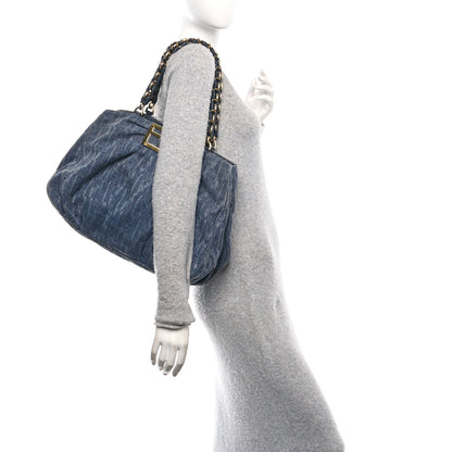 Fendi Denim Zucca Mia Tote Blue 2 of 11
