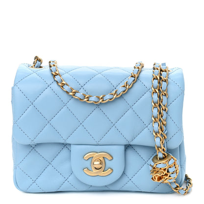 Chanel Lambskin Quilted Mini Pearl Crush Flap Light Blue 1 of 12