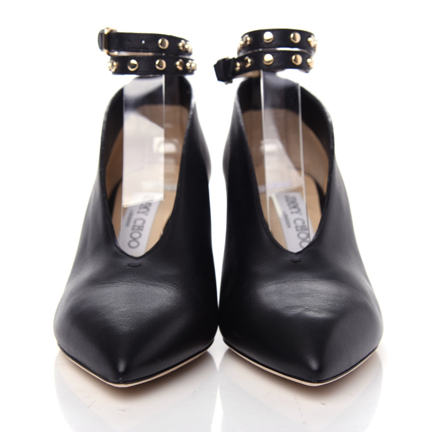 Jimmy Choo Calfskin Lark 65 Ankle Strap Pumps 37 Black 2 of 10