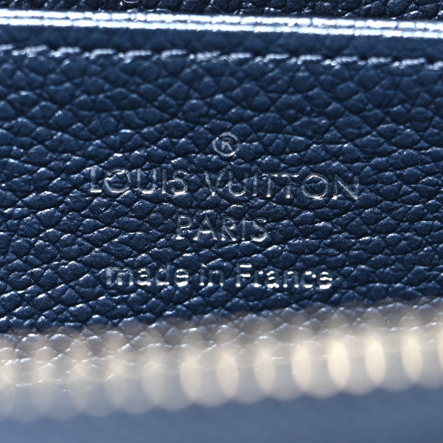 Metallic Empreinte Monogram Zippy Wallet Navy Nacre