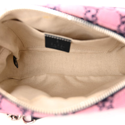 Gucci Monogram Multicolor Matelasse Diagonal Small GG Marmont Chain Shoulder Bag Pink Blue 5 of 10