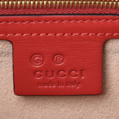 Gucci GG Supreme Monogram Blooms Medium Zippered Bucket Tote Beige Blue Navy Hibiscus Red 8 of 9