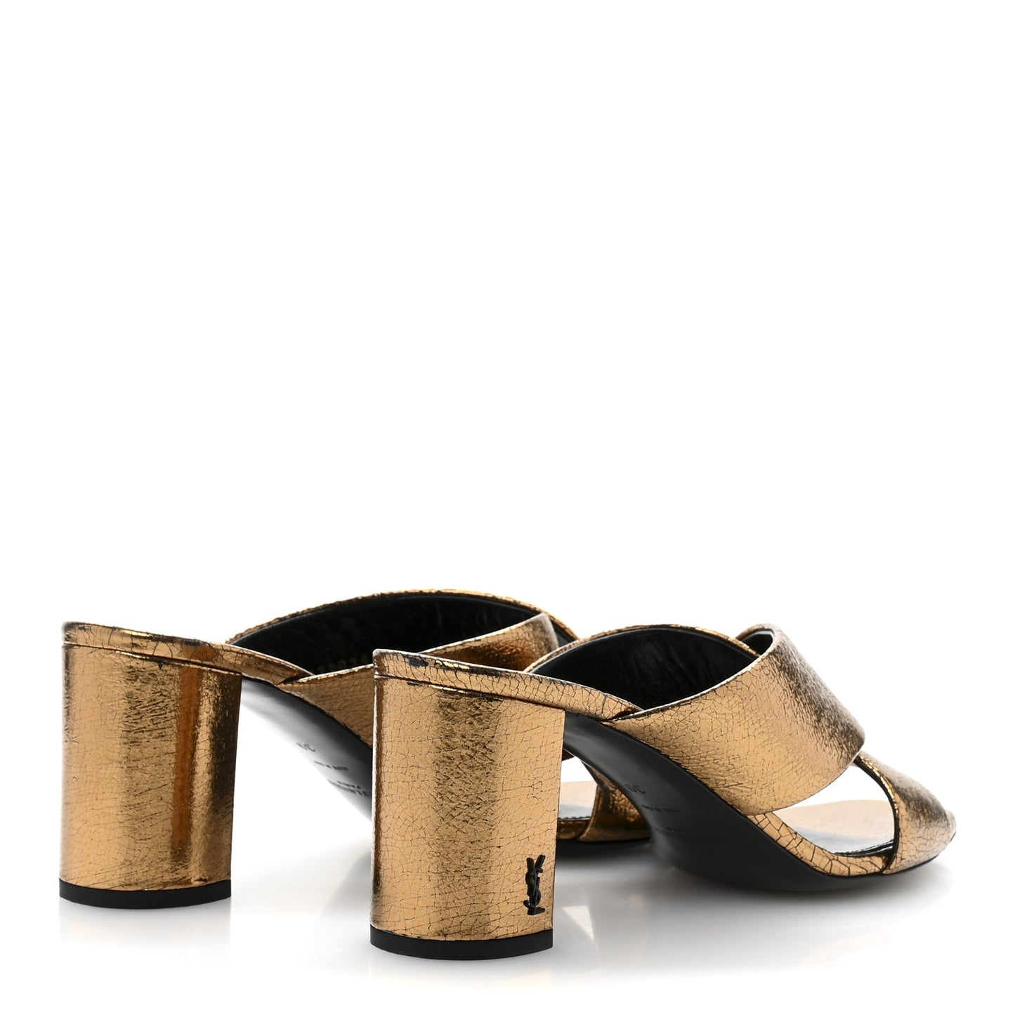 Metallic Supercrack Calfskin LouLou 95 Mule Sandals 39 Chestnut