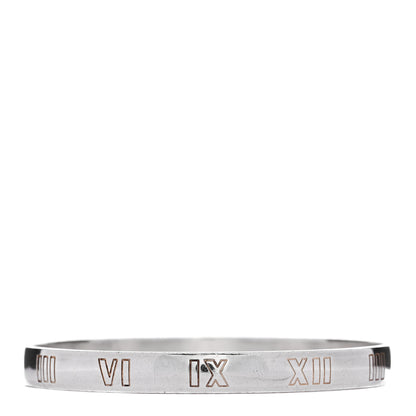 Tiffany Sterling Silver Diamond Narrow Atlas Bangle Bracelet 2 of 3
