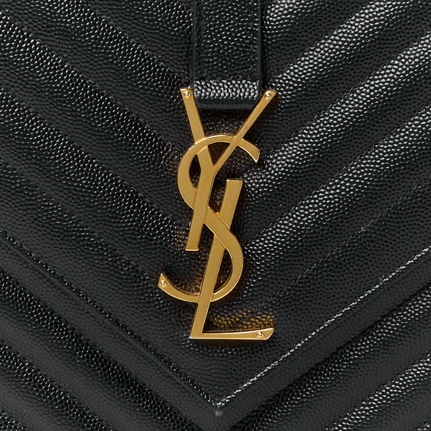 Grain De Poudre Matelasse Chevron Large Monogram Satchel Black