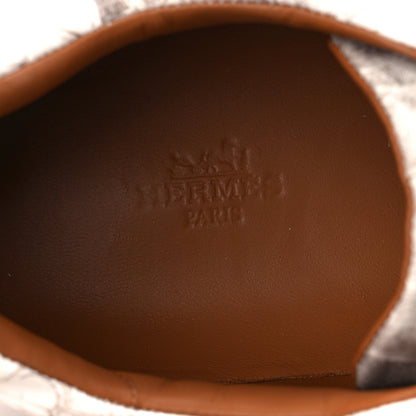 Hermes Matte Niloticus Crocodile Himalaya Mens Day Sneaker 43.5 Blanc 9 of 11