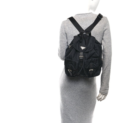 Prada Tessuto Nylon Saffiano Medium Backpack Black 2 of 13