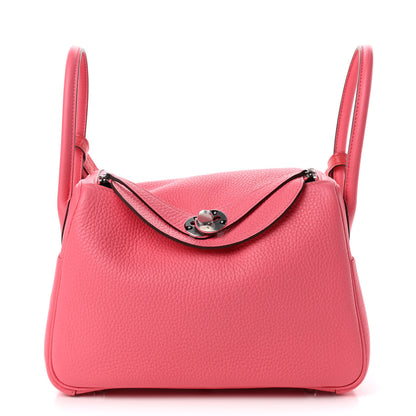 Hermes Taurillon Clemence Matte Niloticus Crocodile Touch Lindy 26 Rose Azalee 1 of 9