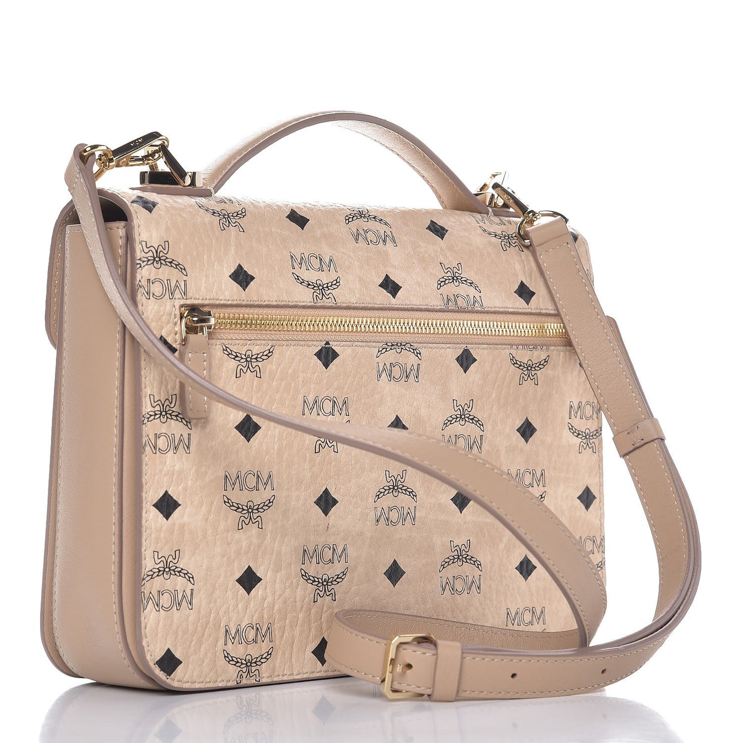 Visetos Medium Patricia Satchel Beige