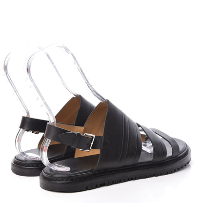 Hermes Calfskin Mens Buckle Sandals 43 Black 4 of 10