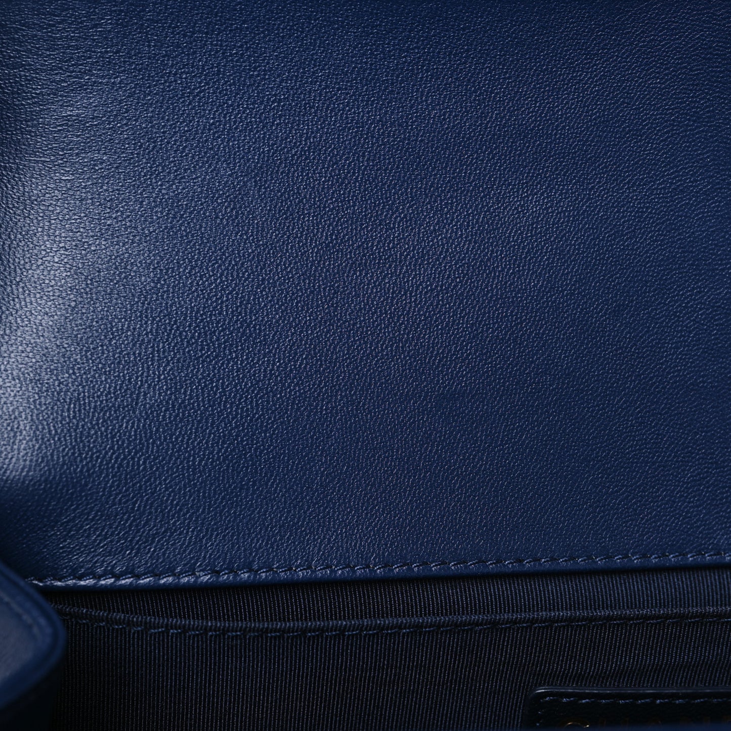 Lambskin Quilted Medium Boy Flap Dark Blue