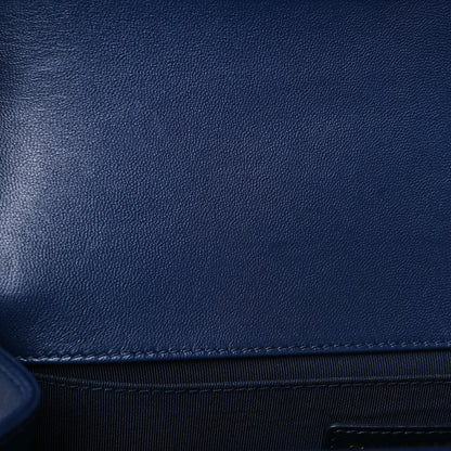 Chanel Lambskin Quilted Medium Boy Flap Dark Blue 11 of 12