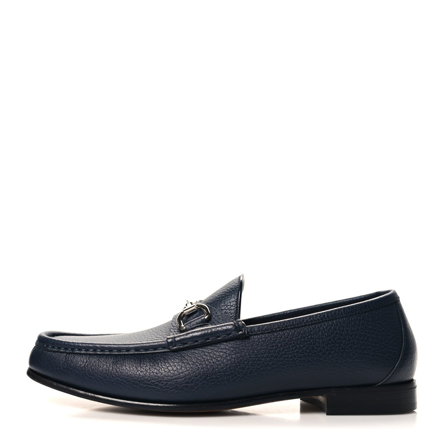 Gucci Road Calfskin Mens Horsebit Loafers 7.5 Blue 1 of 8