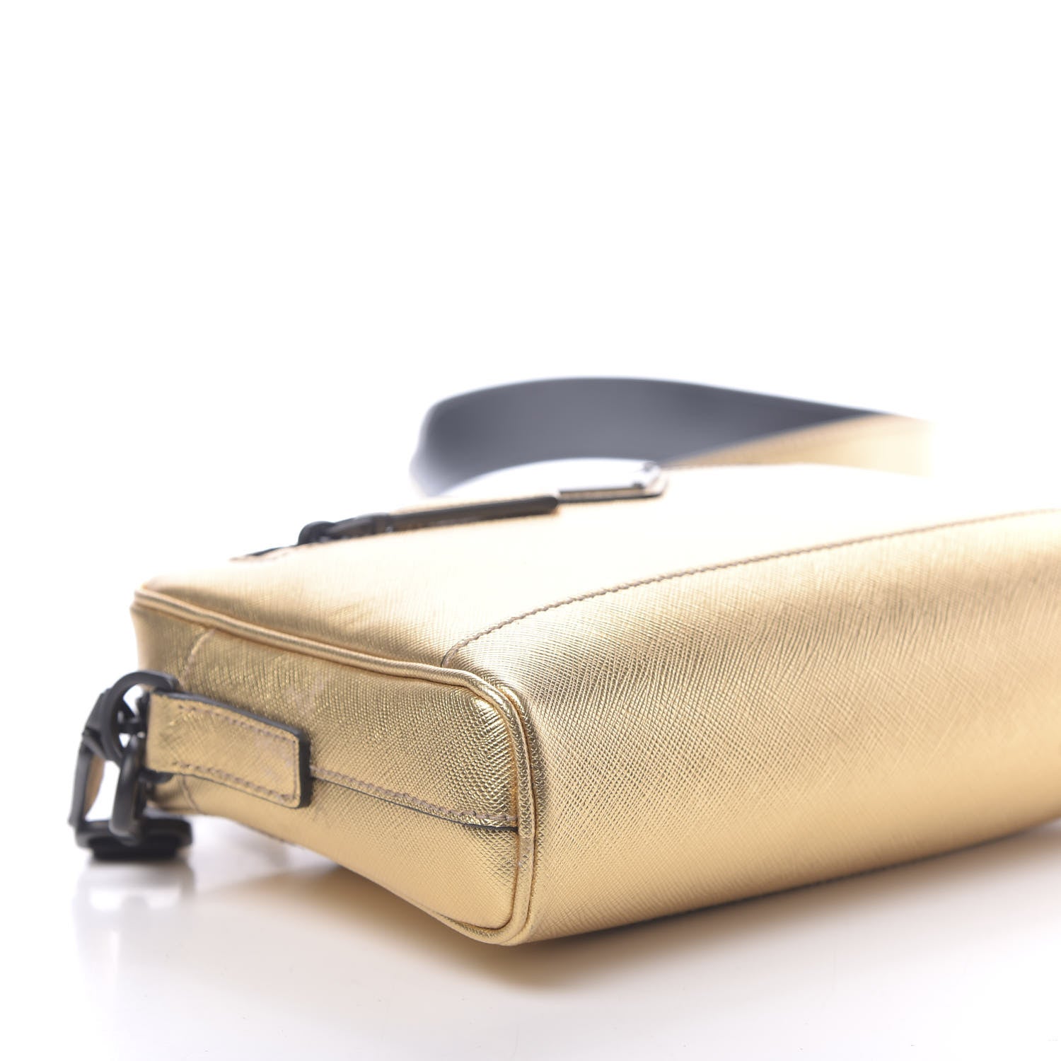 Prada Metallic Saffiano Wristlet Crossbody Platino 9 of 10