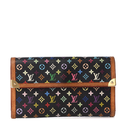 Louis Vuitton Monogram Multicolor Porte Tresor International Wallet Black 1 of 8