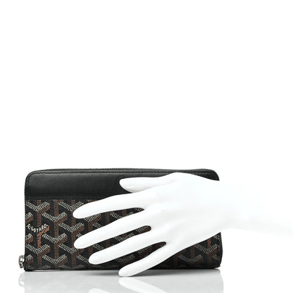 Goyard Goyardine Matignon Zip Around GM Wallet Black 2 of 9