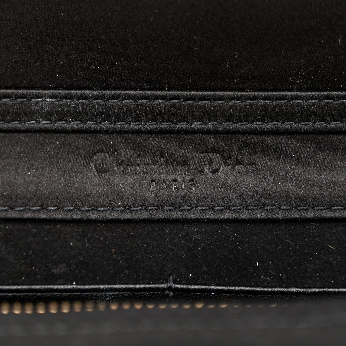 Satin Diorama Wallet on Chain Pouch Black