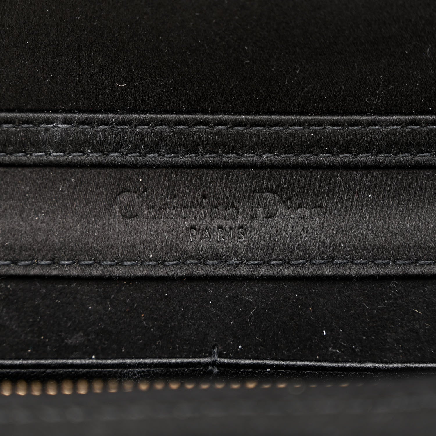 Christian Dior Satin Diorama Wallet on Chain Pouch Black 6 of 11