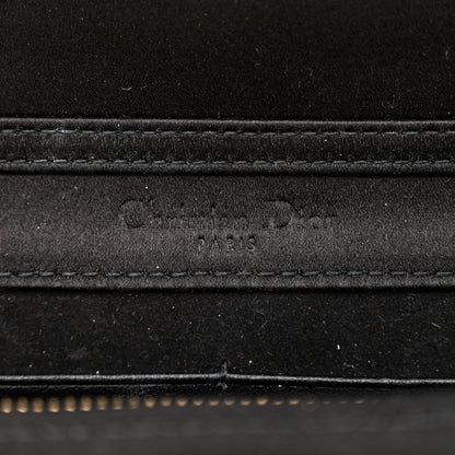 Christian Dior Satin Diorama Wallet on Chain Pouch Black 6 of 11