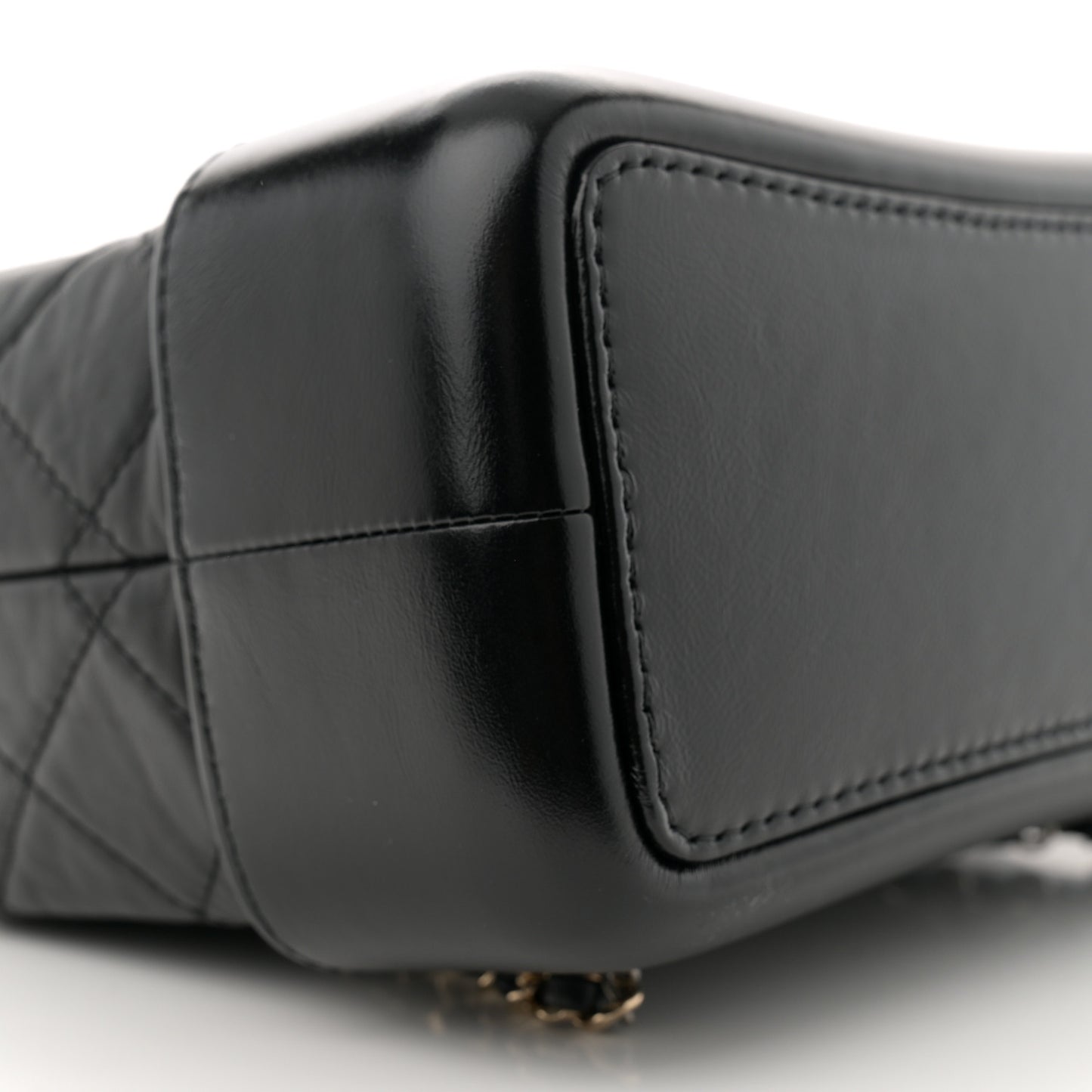 Aged Calfskin Quilted Small Gabrielle Backpack Black