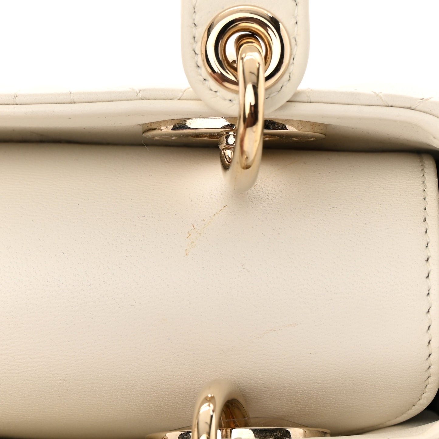 Lambskin Cannage Small My ABCDior Lady Dior White