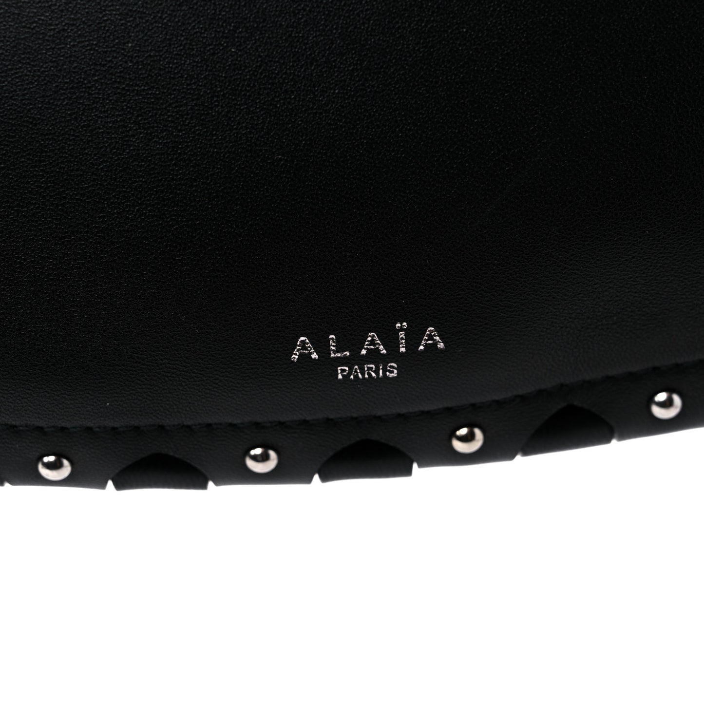 Lambskin Studded Large Demi Lune Bag Black