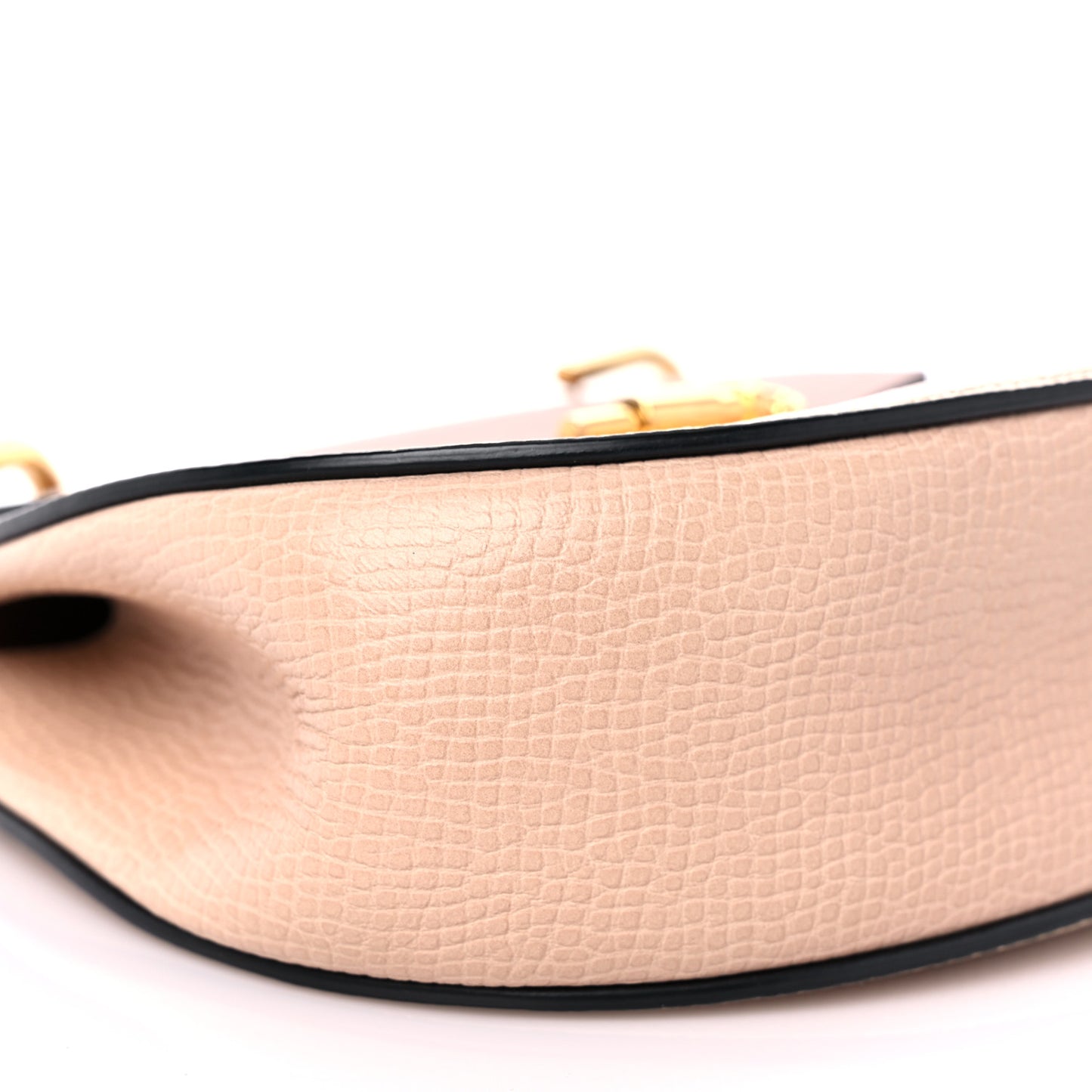 Grained Calfskin Lambskin Mini Bi-Color Drew Shoulder Bag Powder Beige Caramel