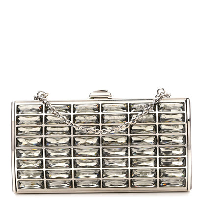 Judith Leiber Swarovski Crystal Minaudiere Clutch Silver 1 of 9